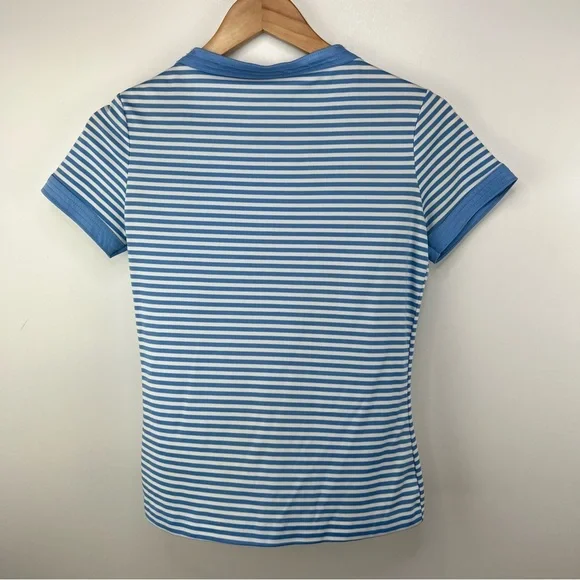 VINTAGE ELLANEE Blue Striped Boatneck Top - Picture 6 of 6